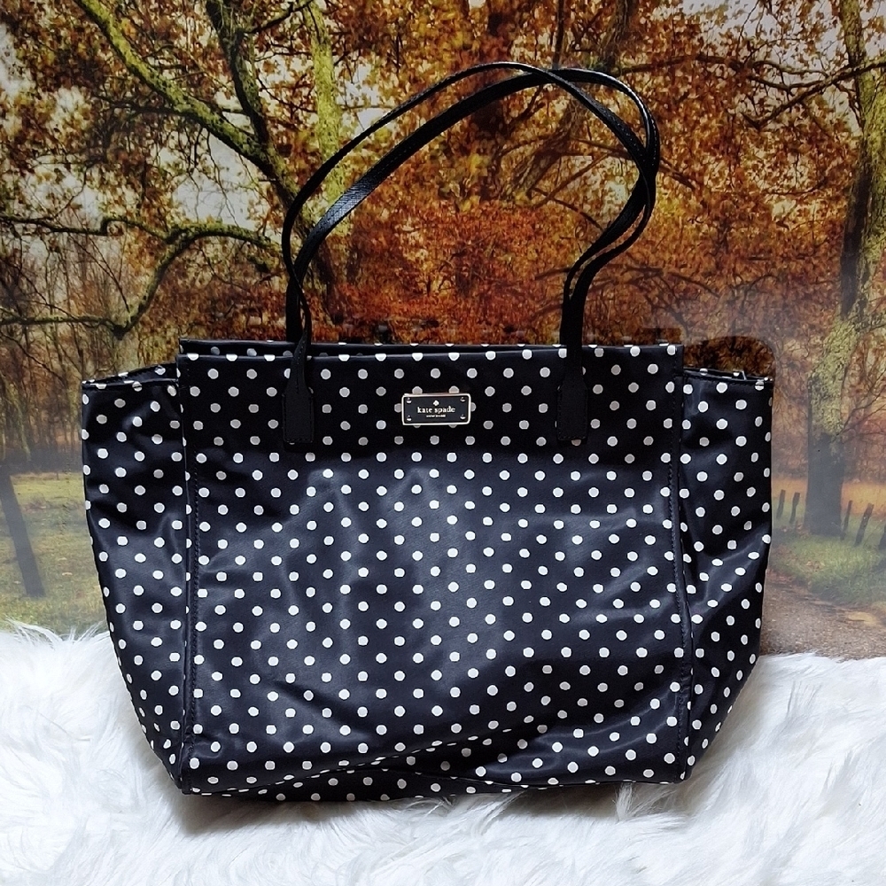 Kate Spade Black and White Polka Dot Tote